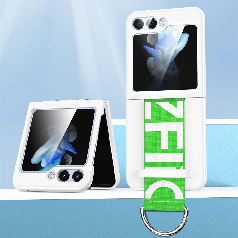Luxury Wrist Strap Ring Holder Shockproof Case - Slim Matte Finish with Hand Chain Band