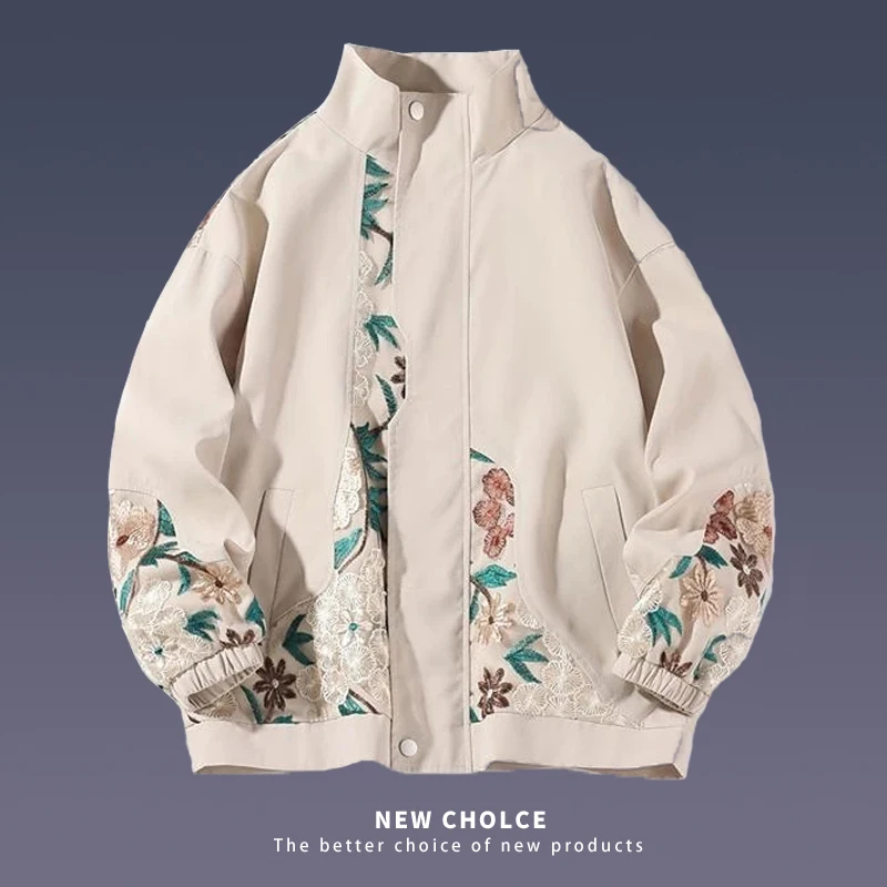 American Stand Collar Giacca Da Uomo Harajuku Bomber Jacket Casual Vintage Racing Coat Unisex Oversize Varsity Baseball Uniform