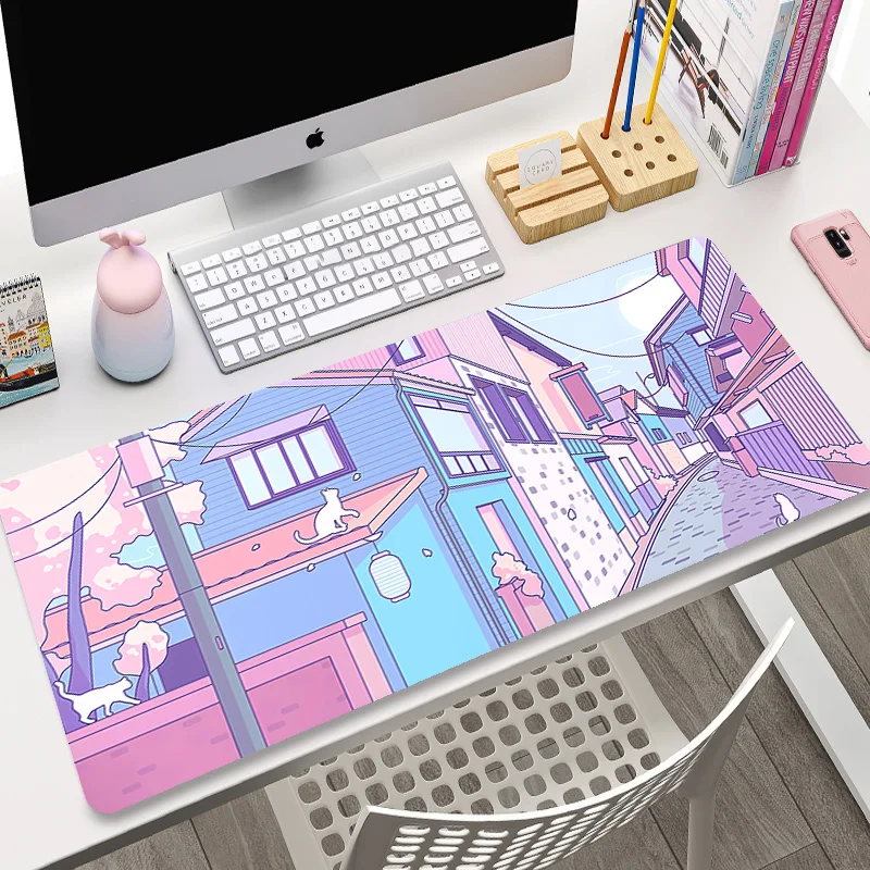 Charming Cat-Inspired Large Gaming Mouse Pad - Decorative Desk Mat & Computer Accessory