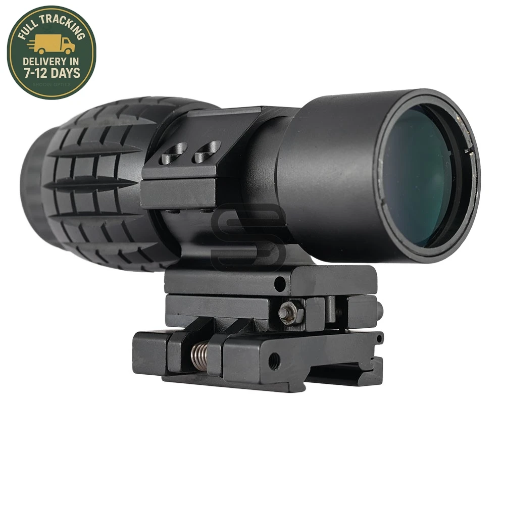 Red Dot Sight Tactical Magnifier Scope Tactical Red Dot Sight 3x 5x Magnifier Quick Release Side Flip 20mm Rail Mount