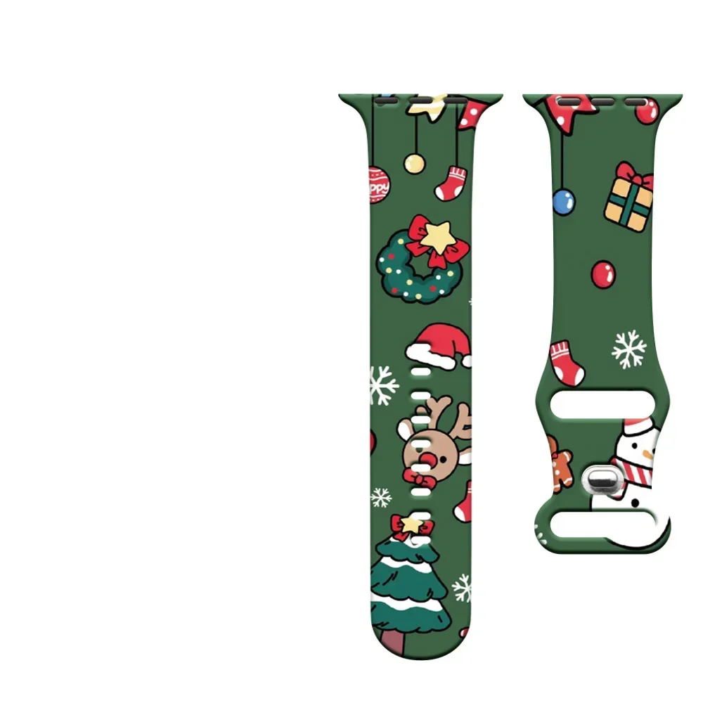 Festive Silicone Sport Strap for Smartwatch - Christmas Edition