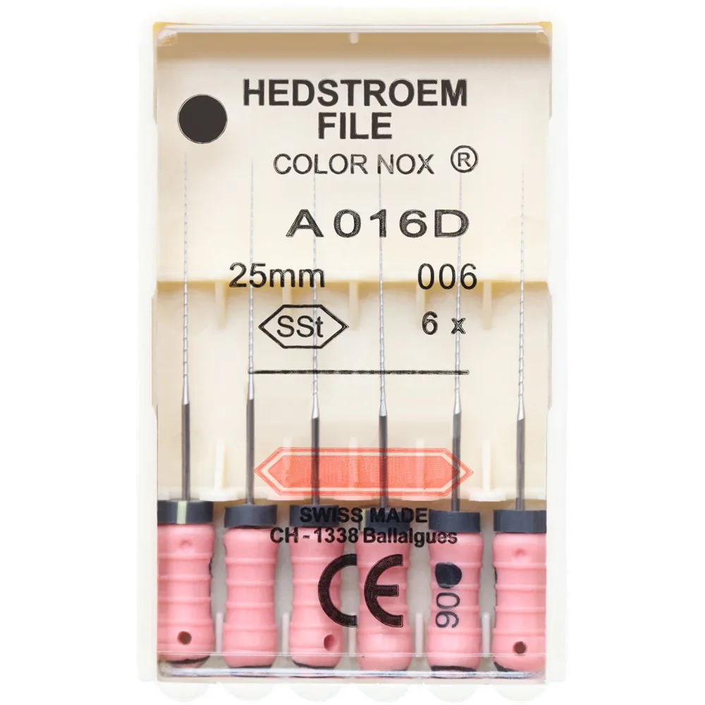 6pcs/Pack Dental HEDSTROEM FILE 21/25mm Stainless Steel endo Root Canal Files H-FILES Hand Use Endodontic Dentistry Instruments 3