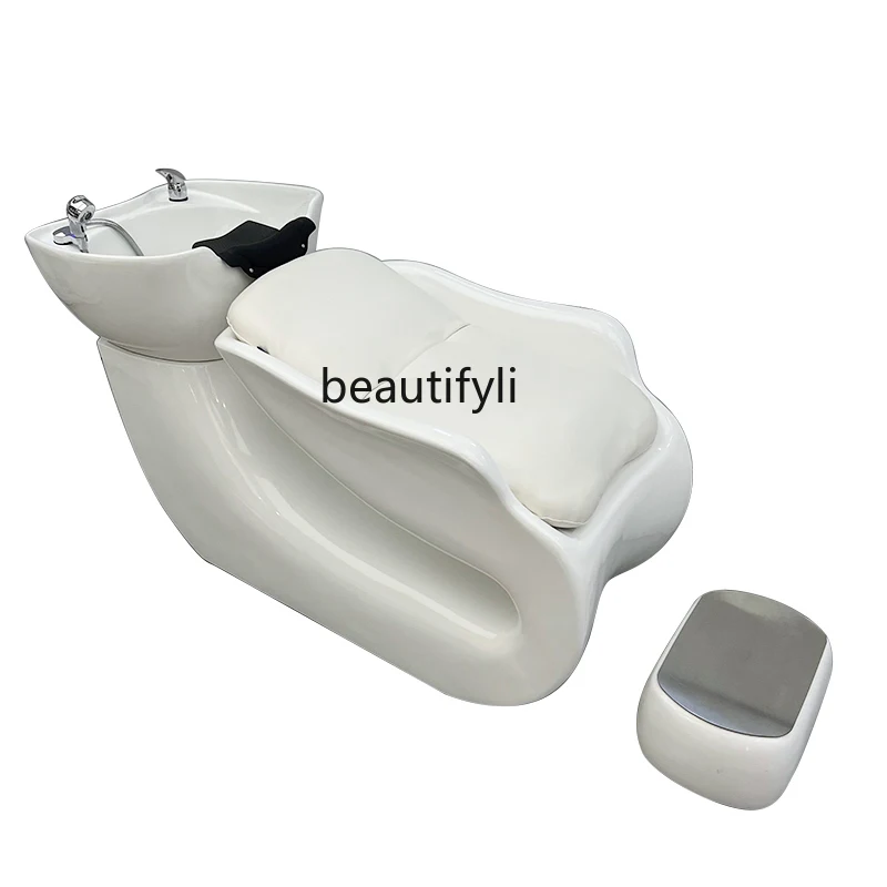 

Shampoo Chair Hair Saloon Dedicated Hair Salon Ceramic Basin Flushing Bed Half Lying Shampoo Chair