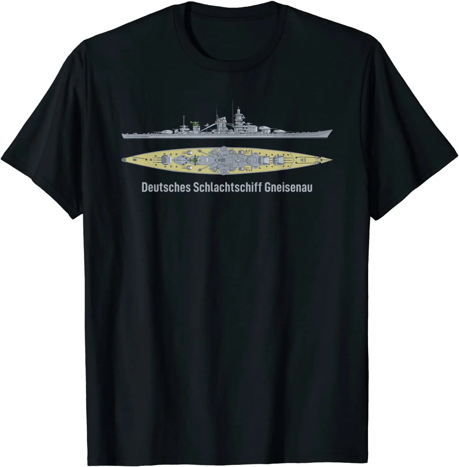 

German Battleship Gneisenau WW2 German Naval Warships T-Shirt 100% Cotton O-Neck Summer Short Sleeve Casual Mens T-shirt