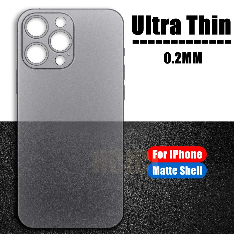 

Ultra Thin PP Case For iPhone 15 14 13 12 Mini 11 Pro Max X XR XS Max 7 8 Plus Matte Hard PC Back Translucent Clear Slim Cover