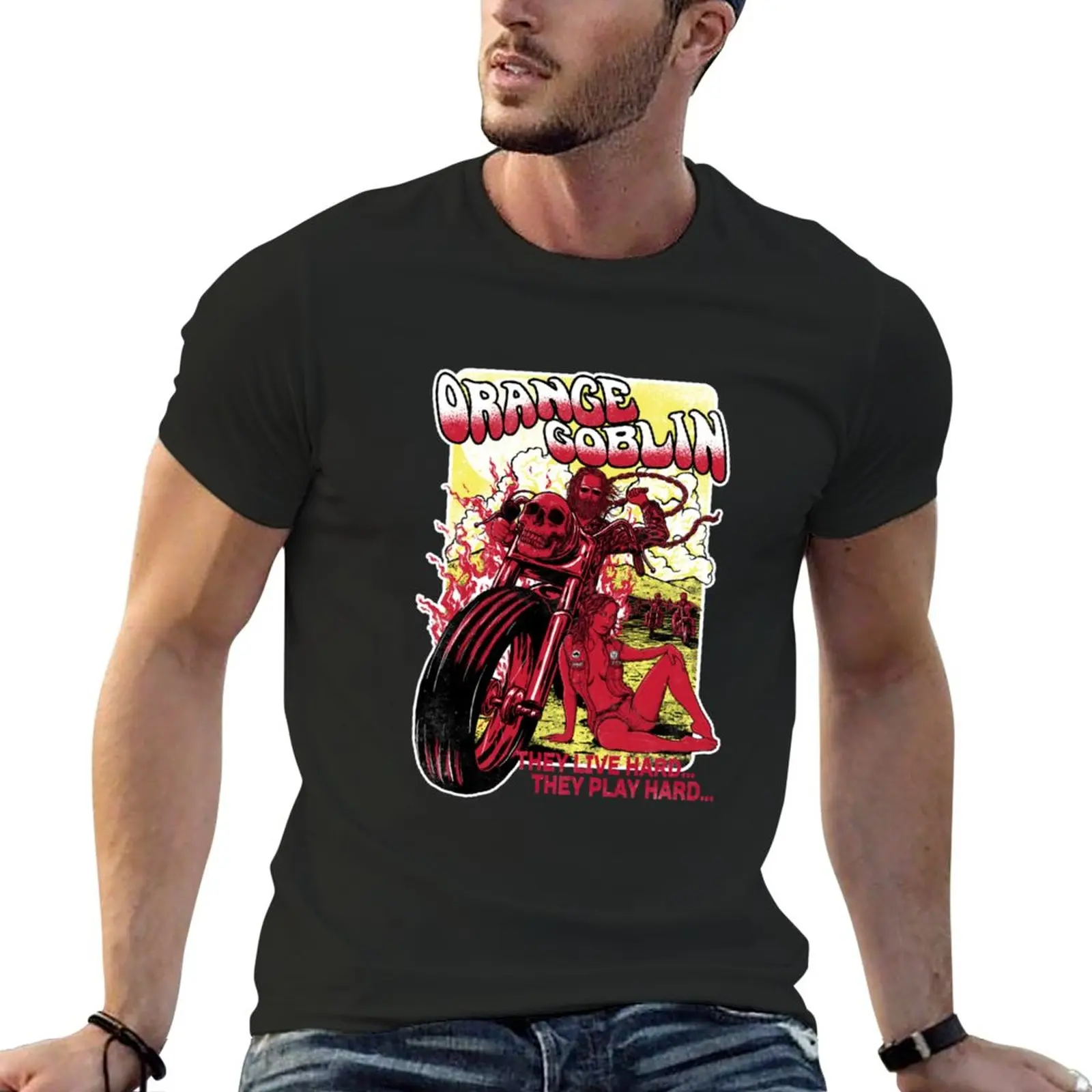 New Orange Goblin Poster T-Shirt graphics t shirt heavyweight t shirts oversized t shirts men workout shirt