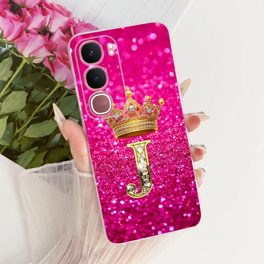 Crown Letters Soft Silicone Slim Phone Case - Elegant Design