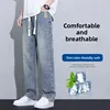 Cool Straight Leg Jeans for Boys Lightweight Spring Summer Denim Pants Casual Fashionable Trousers for Teenage Students