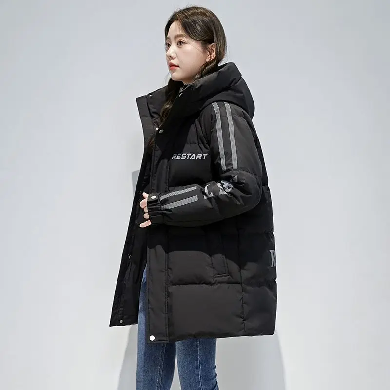 White Duck Down Jackets for Women Button Down Jacket High-end Intensification New Medium-length Women's Coat Woman Winter Coat