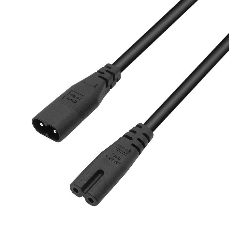 Cabo de Extensão do Adaptador de Alimentação Iec 320 Pinos c7 Fêmea para c8 Macho Figura 1pc