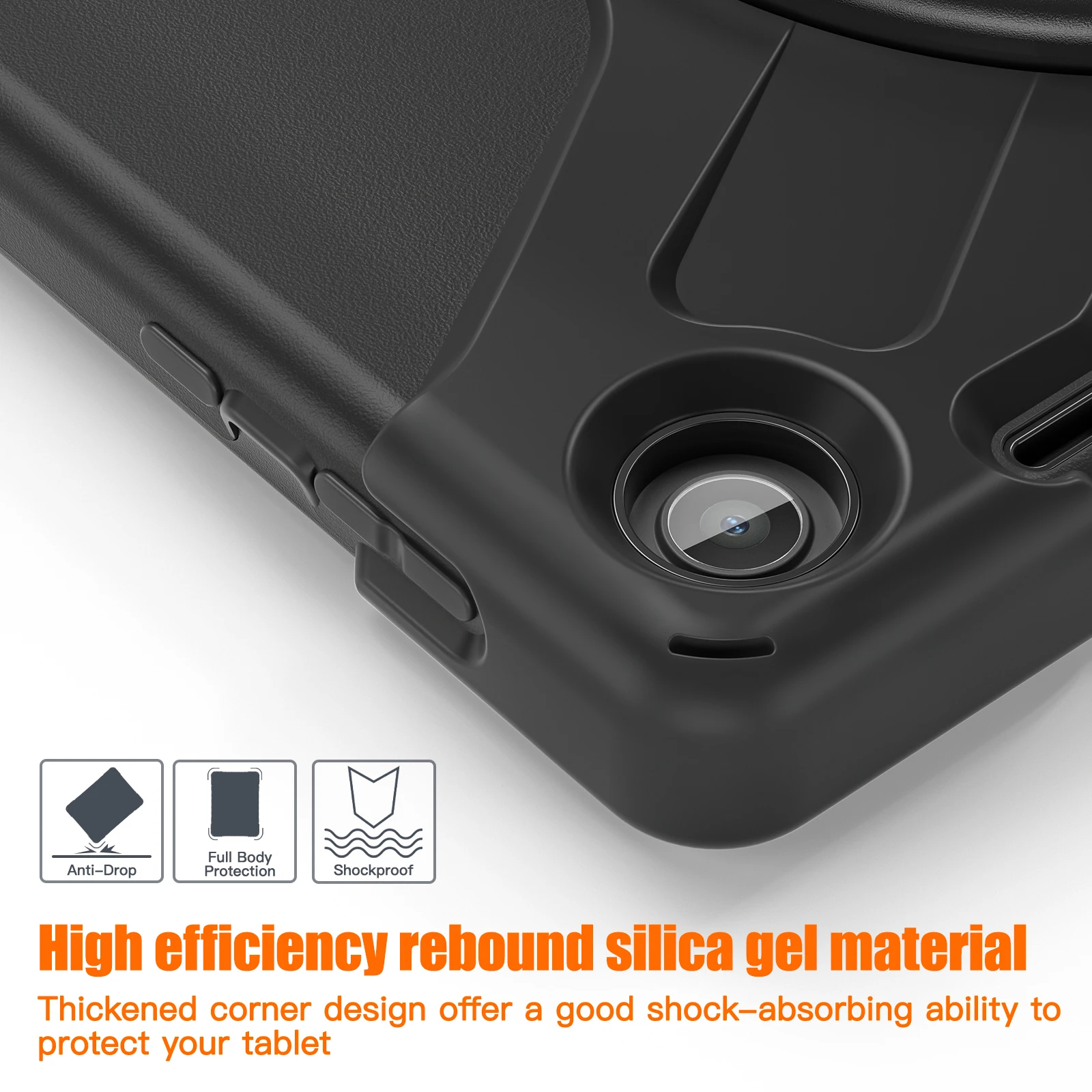 Silicone Shockproof Rotating Stand Case with Handle