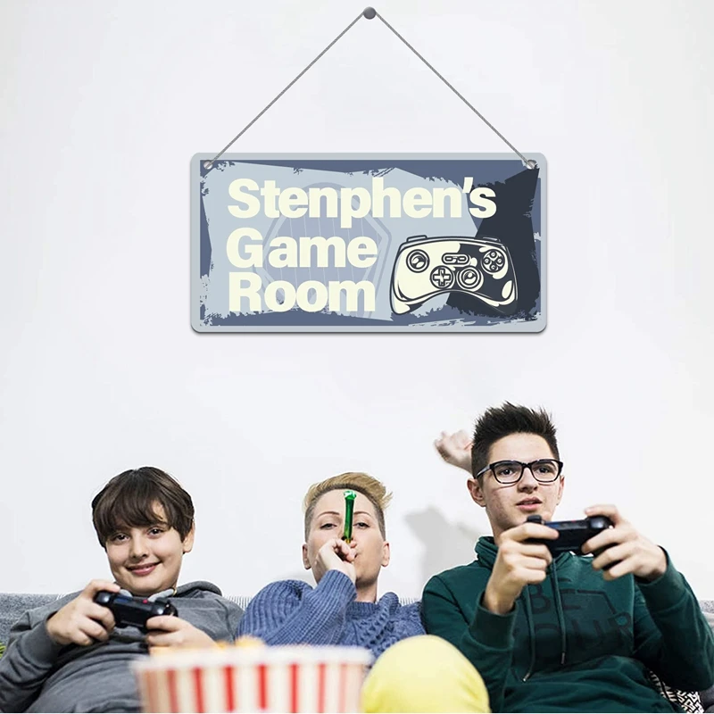 

1pc Creative Game Personalized Name Hanging Sign For Game Room Decor Custom Wall Plaque