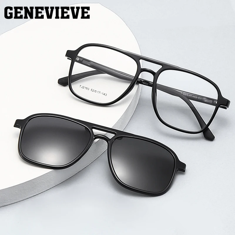 

GENEVIEVE Magnetic Polarized Clip-On Eyewear UV Protective Polarized Sunglasses Customizable Prescription Reading Glasses TJ2193