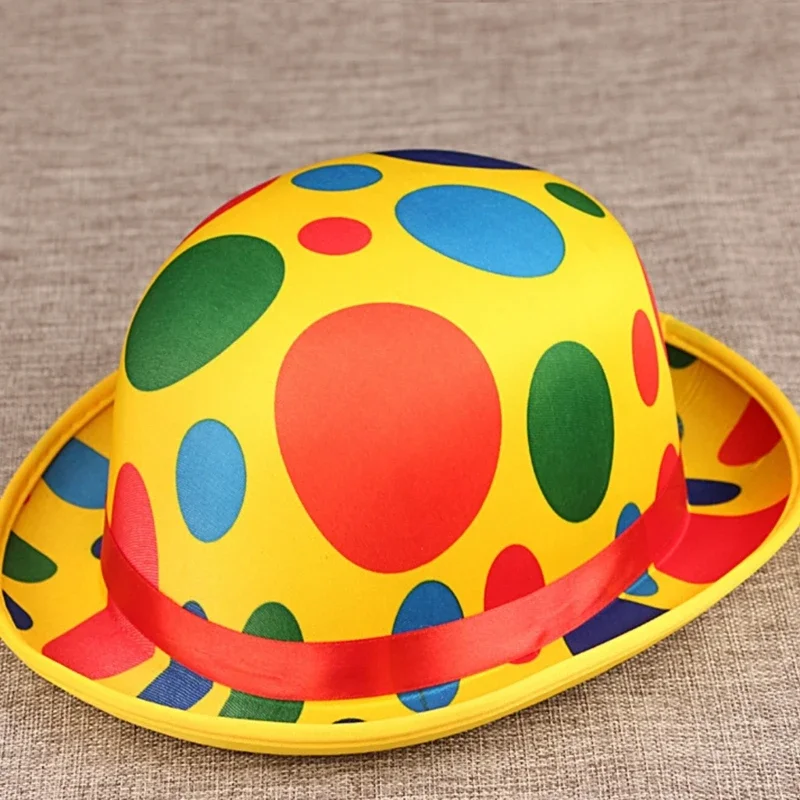 4 Styles Adults Funny Rainbow Clown Hats Christmas Halloween Cosplay Prop Magician Top Festival Party Headgear for Men Women cosplay hat