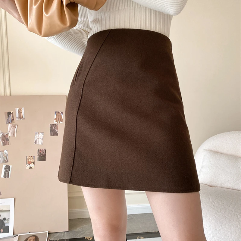 black pencil skirt Women High Waist Skirt Casual Solid Slim A-Line Mini Short Skirt Ladies Harajuku Vintage Zipper Package Hip Skirts Female pink skirt