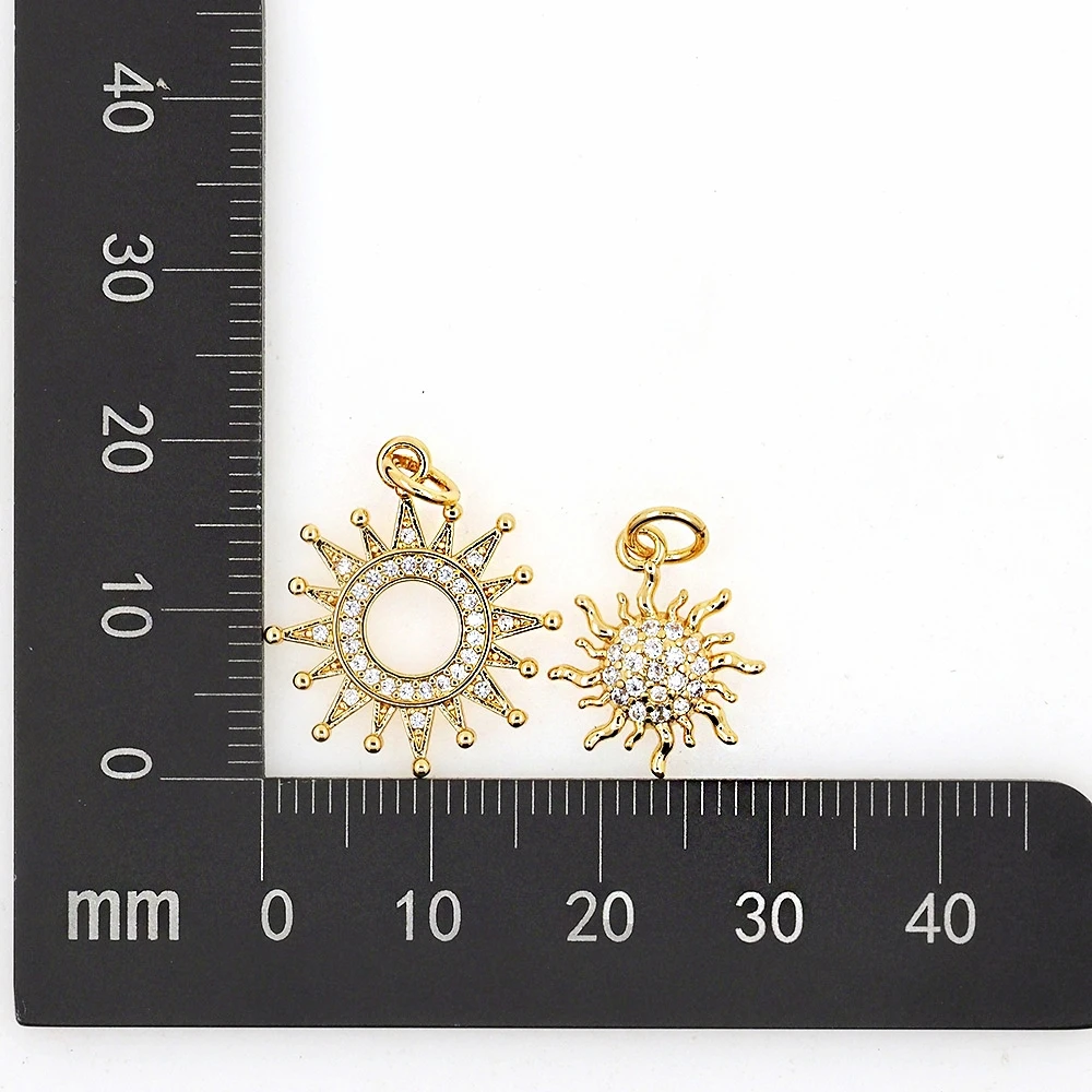 Fashion Sun Totem Charms Pendant CZ Zircon Gold Plated Necklace DIY Birthday Party Jewelry Findings Accessories Making For Women 5