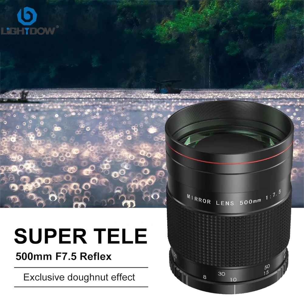 Lightdow Telephoto Lens Mirror Lens for Canon EF Manual Lens EOS
