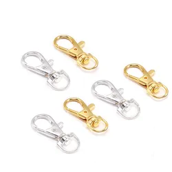 Pack of 10 Swivel Lobster Clasp Hooks for DIY Jewelry, Bags, Belts, and Dog Chains (Gold Silver)