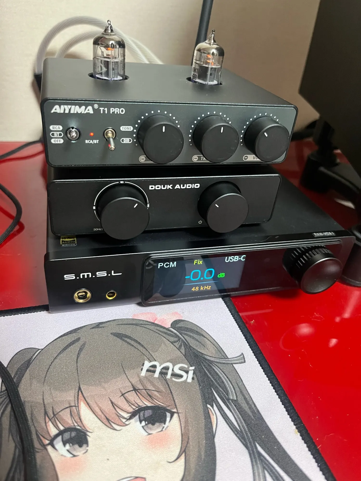 AIYIMA T20 真空管プリアンプアンプ LME49720 /OPA1612 HiFi アンプ