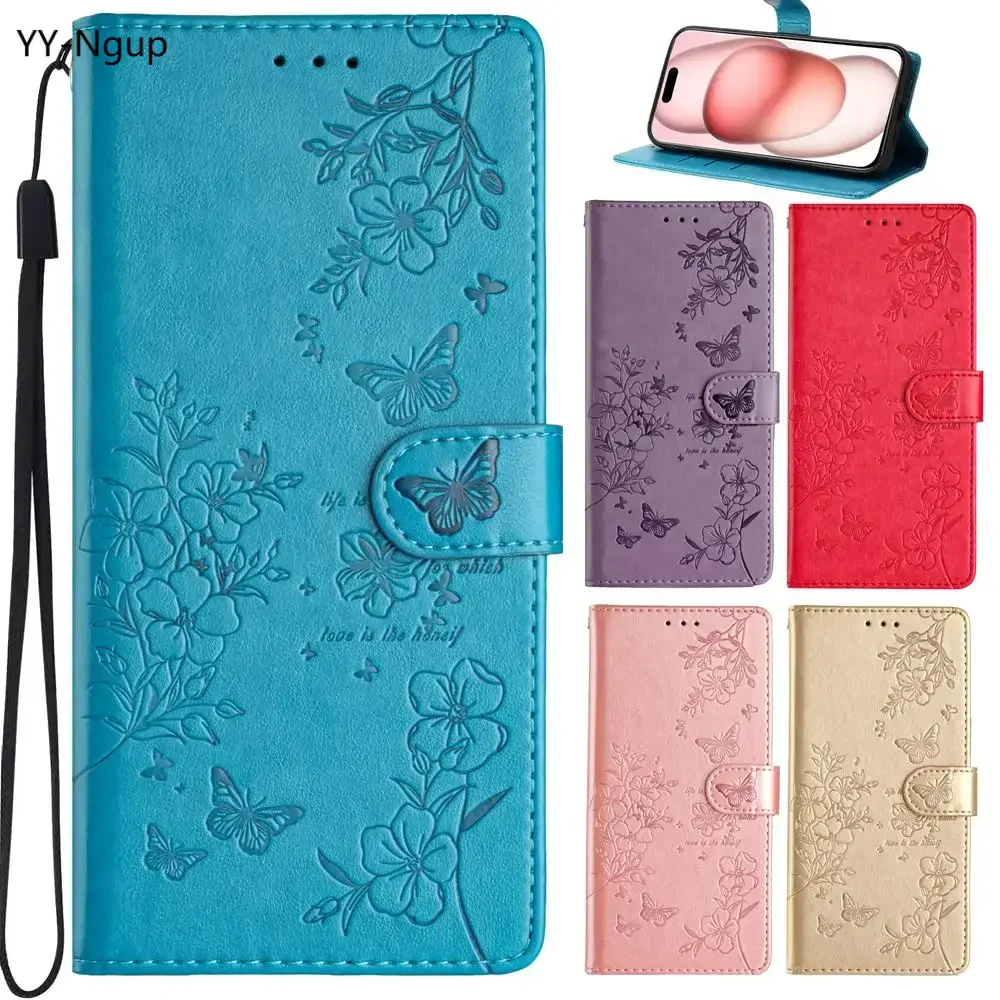 Leather Flip Wallet Phone Case - Elegant Durable Back Cover