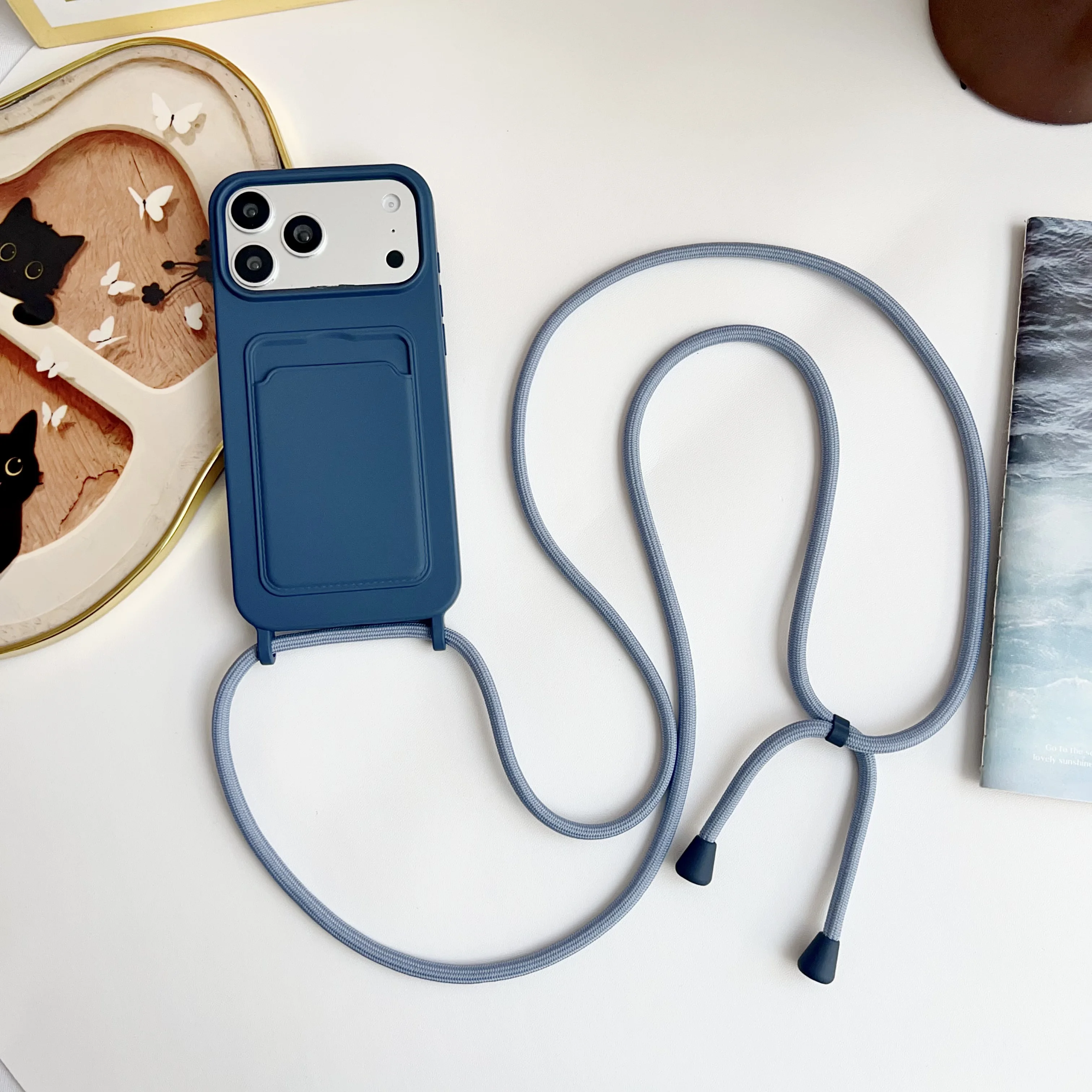 Versatile Crossbody Lanyard Phone Case with Card Slot and Soft Silicone Protector Cover