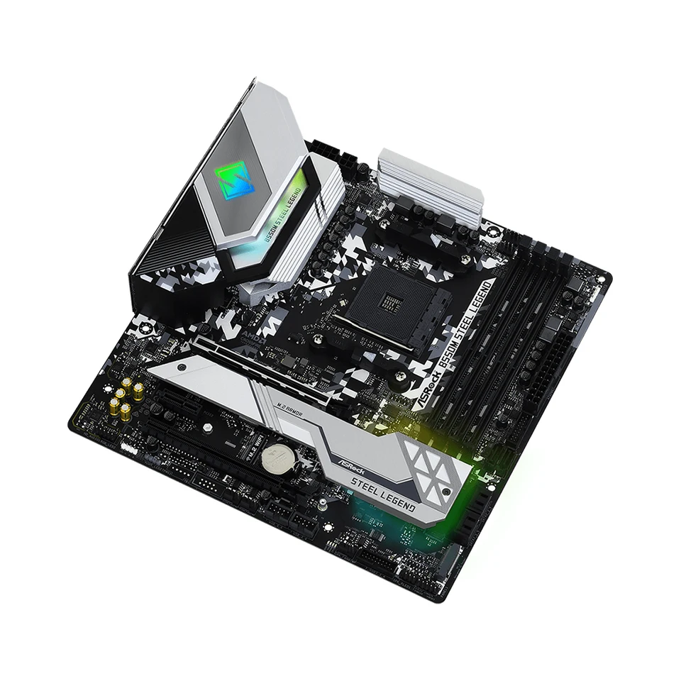 ASRock B550M Steel Legend Motherboard Support 5800X3D 5700X 5600G