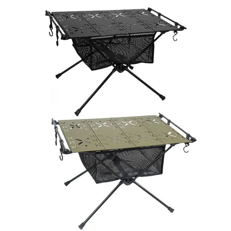 

Folding Camping Table Aluminum Alloy Outdoor Compact Folding Table With Storage And Carry Bag Beach Table For Camping Hiking