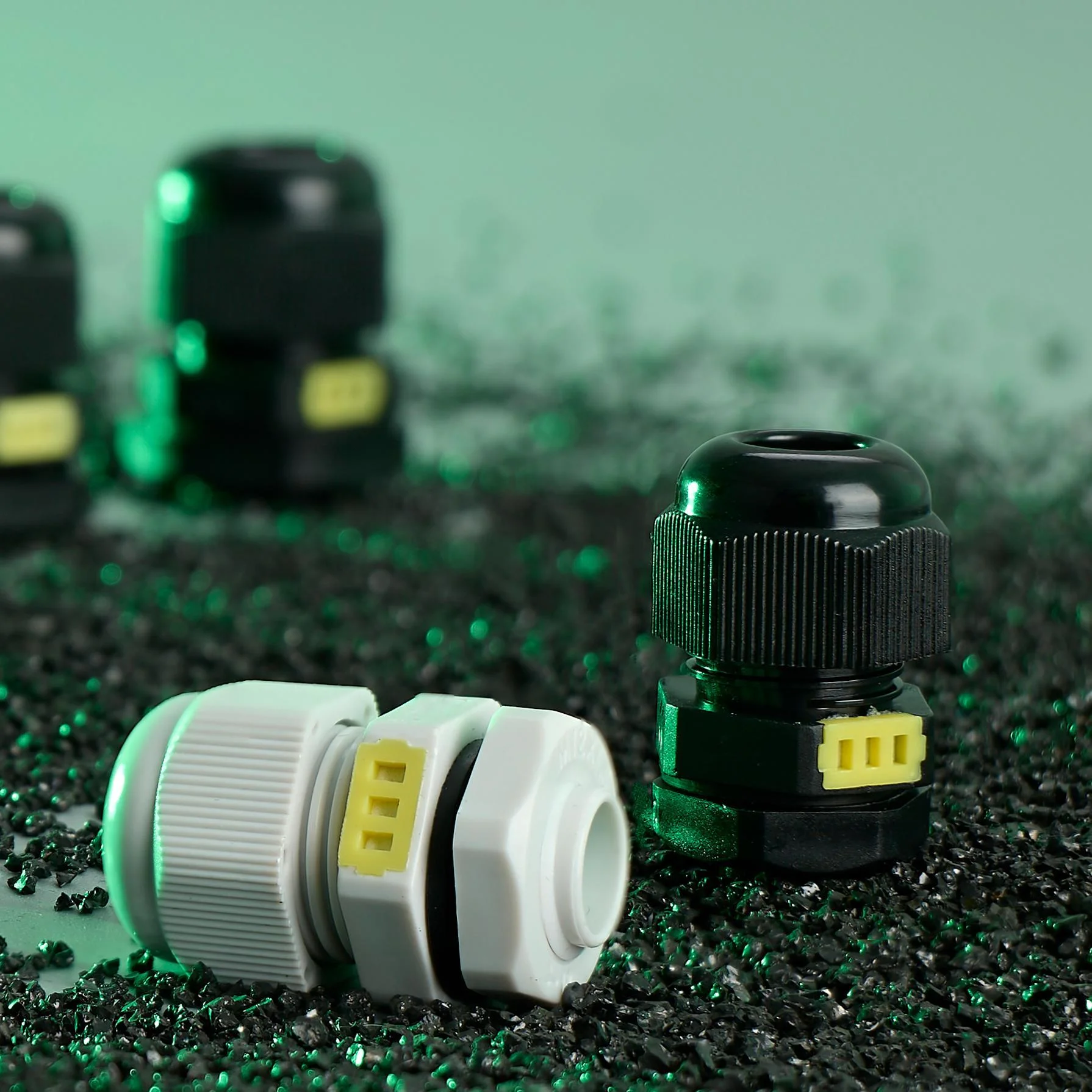 Black White 10Pcs Plastic Air Joint Cable Gland Size M12 M16 M20 Breathable Membrane Type Electrical Wire Connector