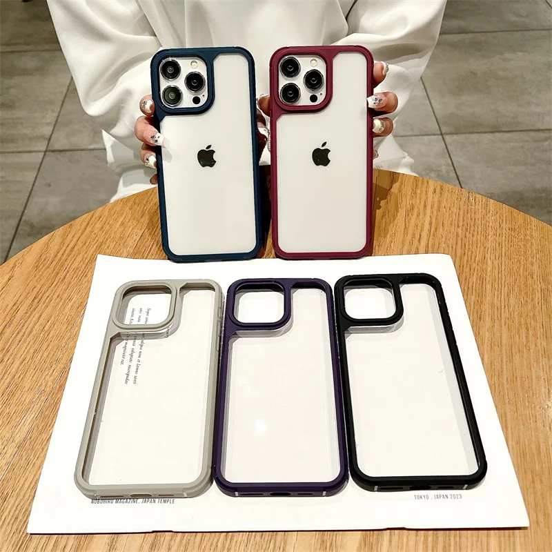 

Модный акриловый прозрачный чехол для iPhone15 14 13 12 11 Pro Max