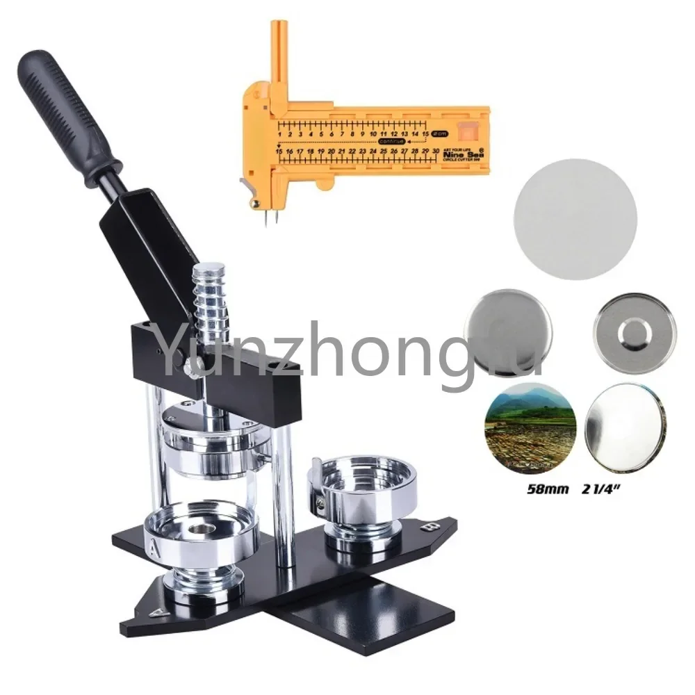 

58mm 2-1/4 Inch round button maker machine + 500pcs free magnet parts circle cutter