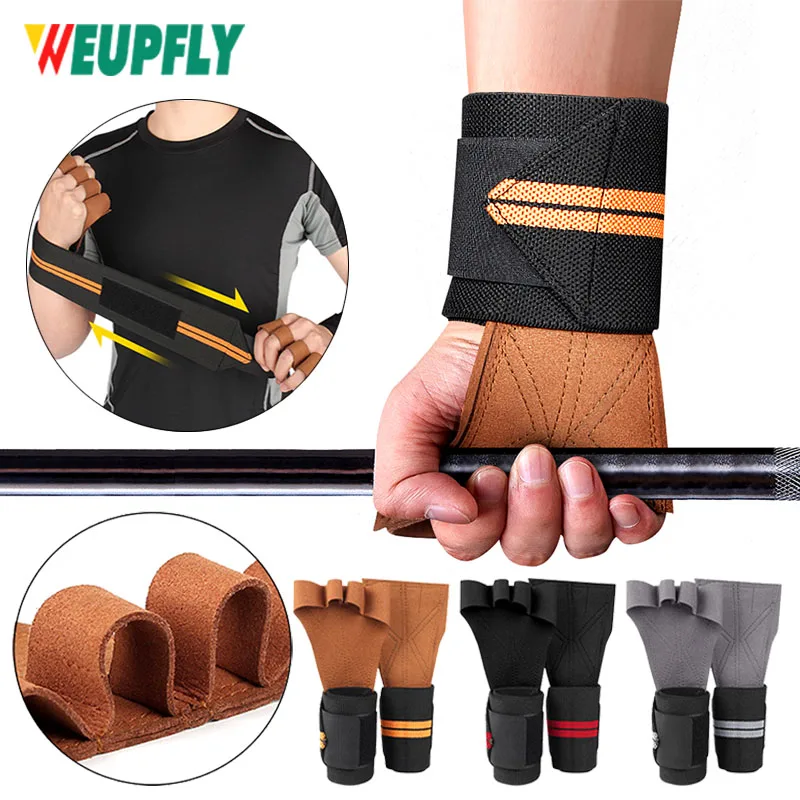 

1Pair Weight Lifting Gym Workout Gloves with Wrist Wrap Support for Men&Women,Full Palm Protection,for Fitness,Exercise,Pull ups