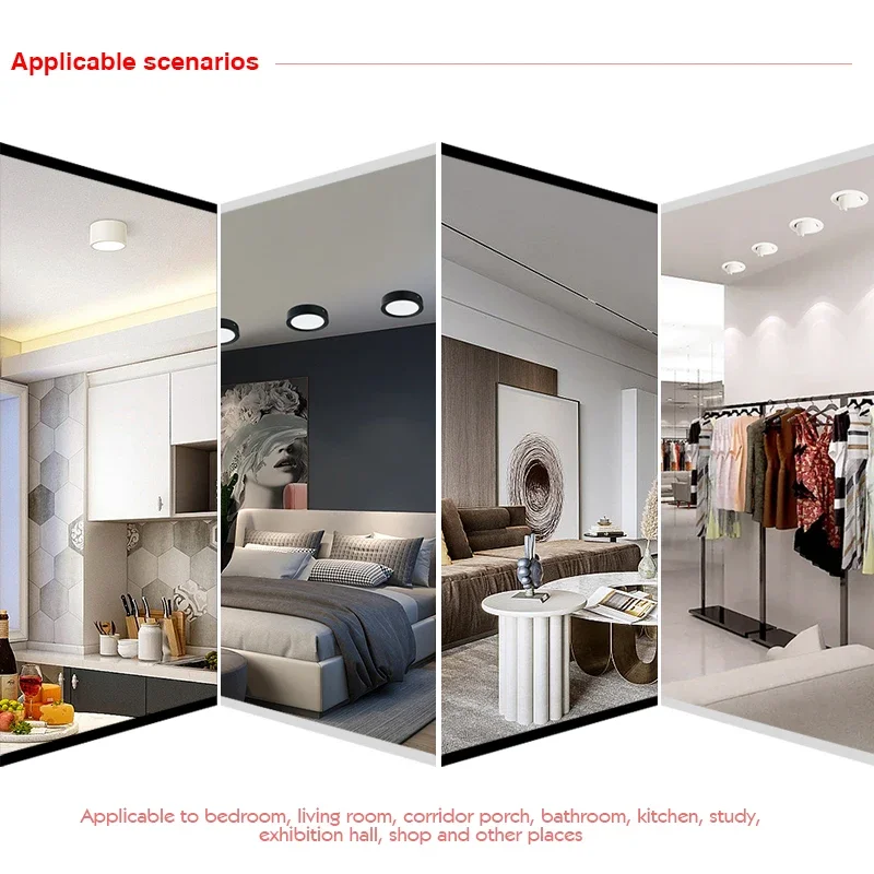 Enhanced Surface Mount Round LED Ceiling Downlight for Kitchen and Living Spaces