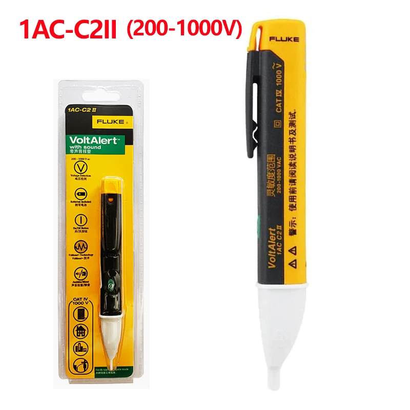 Détecteur De Tension Sans Contact Fluke 2AC - Plage 90-1000V, Stylo Testeur, Neuf (peut Avoir Défaut D'usine)