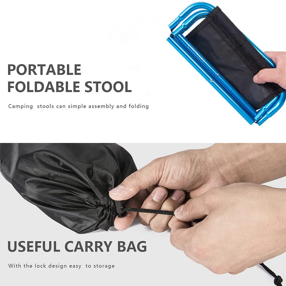 Tabouret de pêche pliant aluminium ultra-léger avec rangement intégré pour pêche nomade et camping