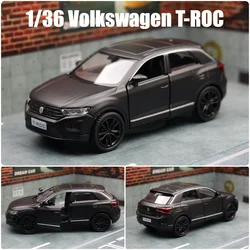 Volkswagen T - Roc Diecast Alloy Sport SUV Toy Car - Miniature Pull Back Vehicle Gift (Matte black)