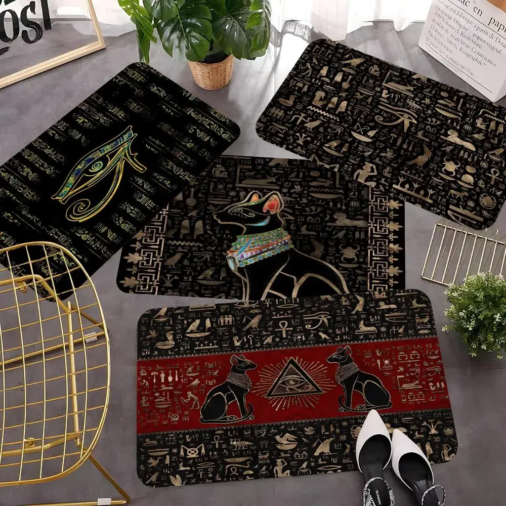 

Ancient Egypt Carpet God Egyptian Cat Floor Mat Bath Mat Nordic Style Home Doormat Bathroom-Toilet Mats Bedroom Welcome Doormat