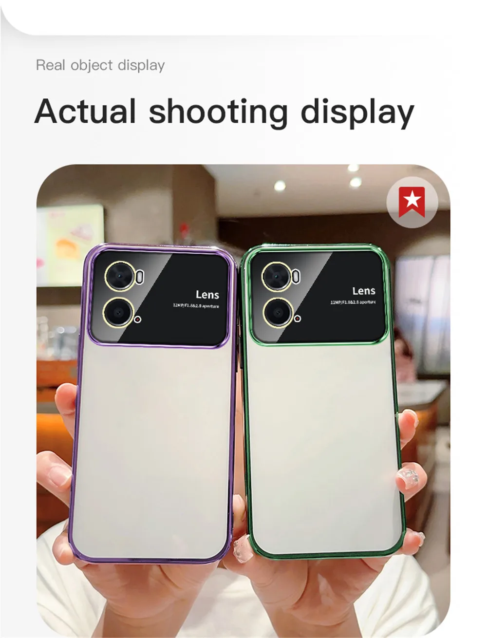 Plating Clear Large Window Phone Case For Oppo A74 A54 A53 A55 A57 A77 A94 A31 A8 A9 A5 A15 A16 A16K A17 Lens Protection_voghion.com