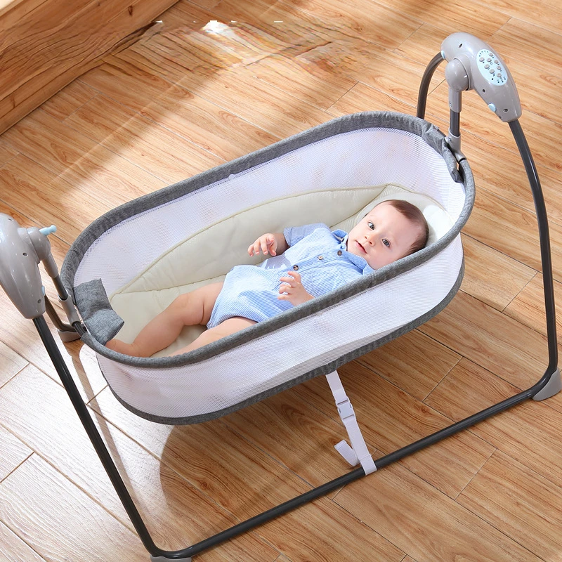 

Baby Electric Crib Bed Intelligent Lulling Music Soothing Baby Electric Rocking Chair Remote Control Timing Crib Cradle