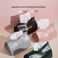 Fashion Car Tissue Box Desktop Table Napkin Holder Case Storage Box Desktop PU Leather Tissue Container Bathroom Home Decortion 2