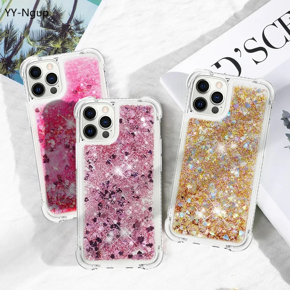Glitter Clear Liquid Quicksand Phone Case with Dynamic Design