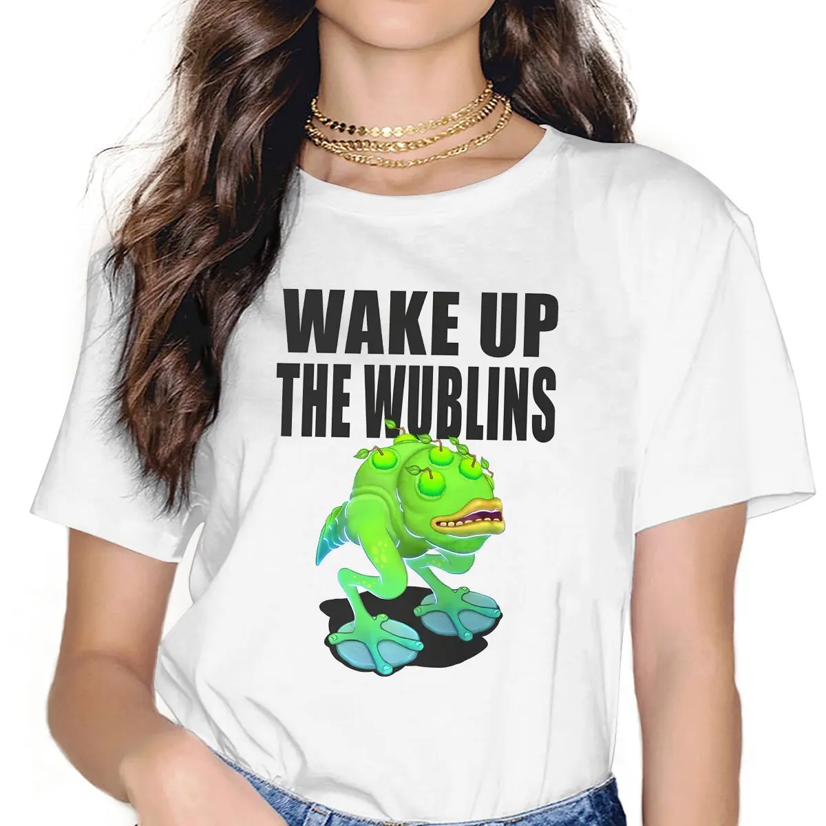 

Game My Singing Monsters Wake Up The Wublins Tshirt Homme Women's Streetwear Unisex Polyester Blusas T Shirt For Women