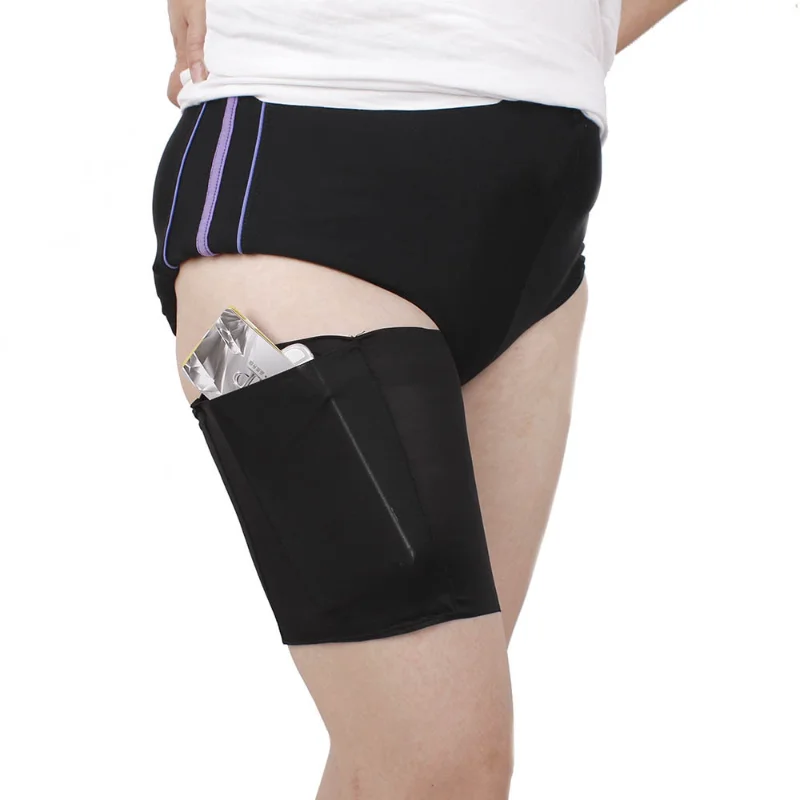 Sexy Inner Thigh Anti Chafing Thigh Bands Solid Phone Pocket Women