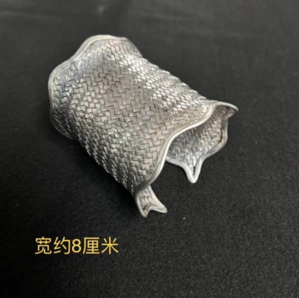 

charming Hand knitting carved ancient Miao silver bracelet armband vintage fashion open bracelet