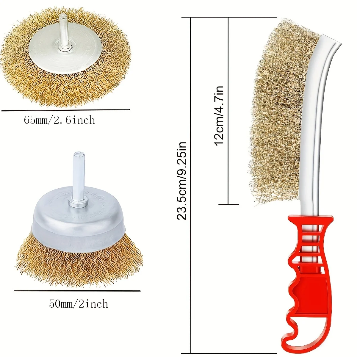 Kolo kartáč souprava pro vrtačka, crimped pohár kartáč s 1/4-inch stopka, 0.13mm oprávněný mosaz drát úklid sváření struska rez drhnutí brus