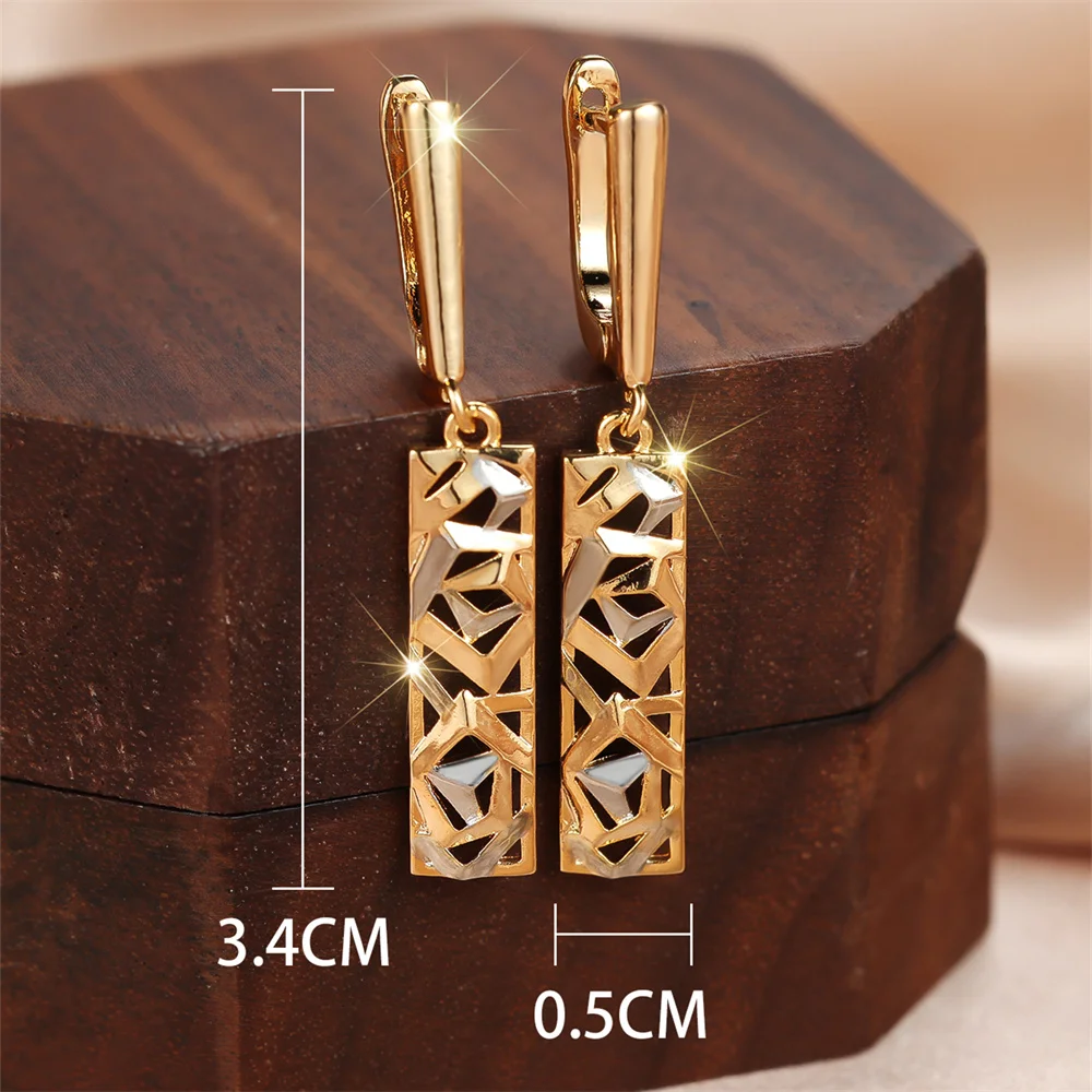 Vintage Hollow Metal Long Tassel Pendant Hoop Earrings For Women Gold Silver Color Ear Buckle Wedding Jewelry Engagement Gifts