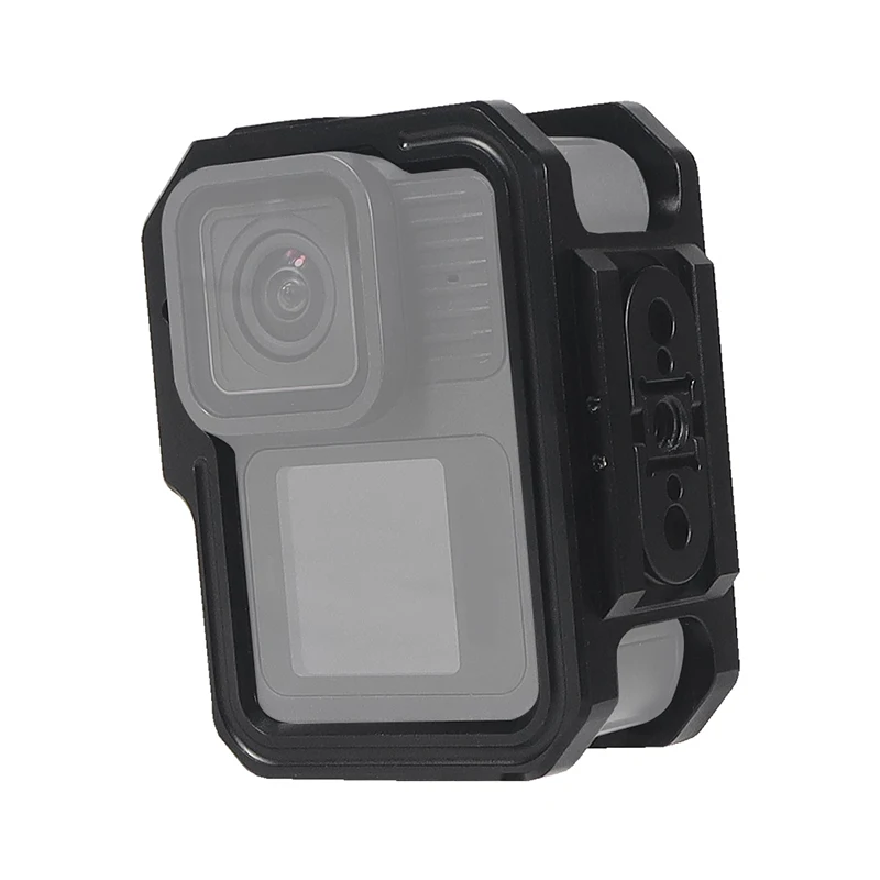 Aluminiumlegierungs-Kamerarahmenkäfig mit Cold-Shoe-Halterung, magnetischem, faltbarem Adapterhalter für GoPro Hero 13 11 10 Black Housing Rig