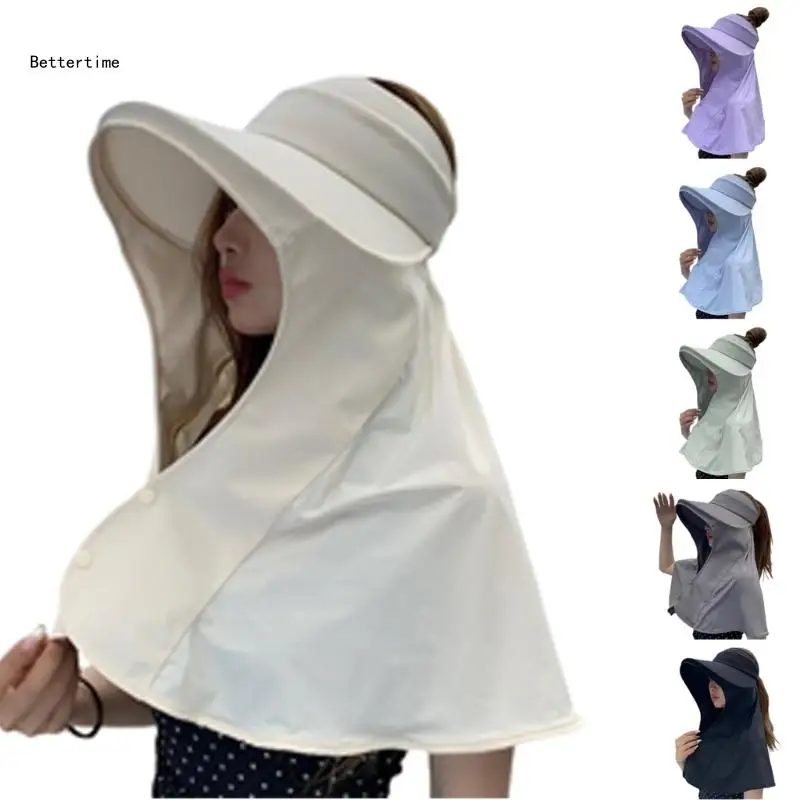 

B36D Sun Hat with Shawl for Women Sunshades Hat Sports Outdoor Activity Traveling