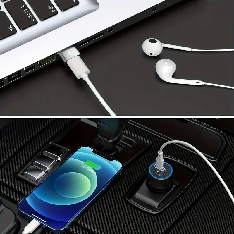 5개 OTG USB-USB C 어댑터 내구성이 뛰어난 금속형 디자인 아이폰, 아이패드, 삼성 S26, 아이워치, 에어팟 등 범용 호환 가능