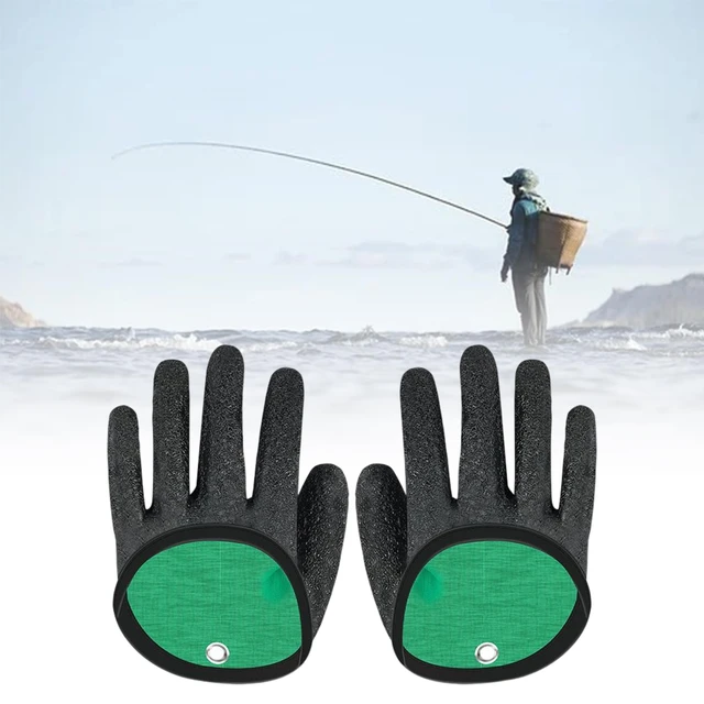 Fishing Catching Gloves Non-slip Fishing Gloves With Magnet Carabiner  Release Hooks Waterproof Anti-stab Gloves