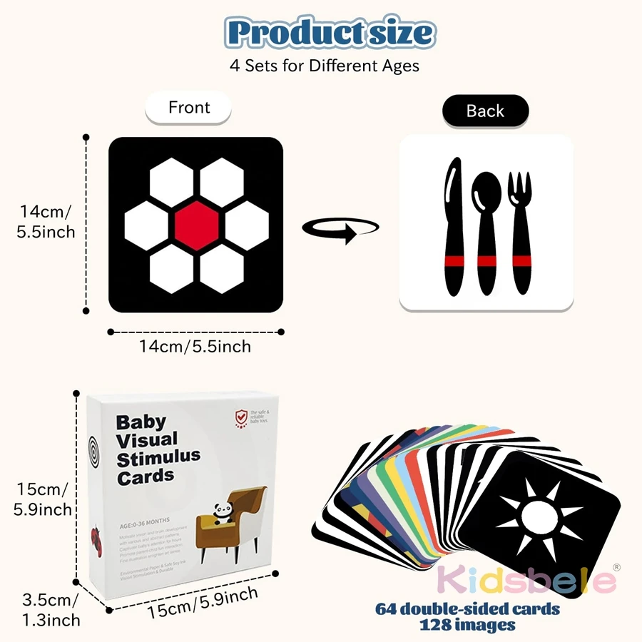 Baby Visual Stimulation Cards High Contrast Flashcards For Newborns 0–36 Months | Infant Sensory Toys Early Learning Toy_voghion.com
